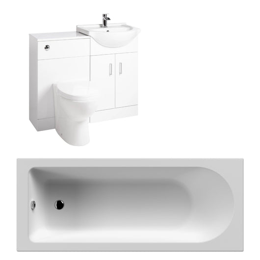  Alpha Foundation Straight Single Ended Bath Suites 1800 x 800 with Vanity & WC