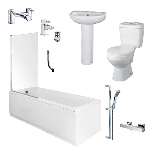  Alpha Complete Shower Bathroom Suite - 1700mm
