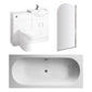 Alpha Foundation Straight Double Ended Shower Bathroom Suites 1800 x 800 with Vanity & WC