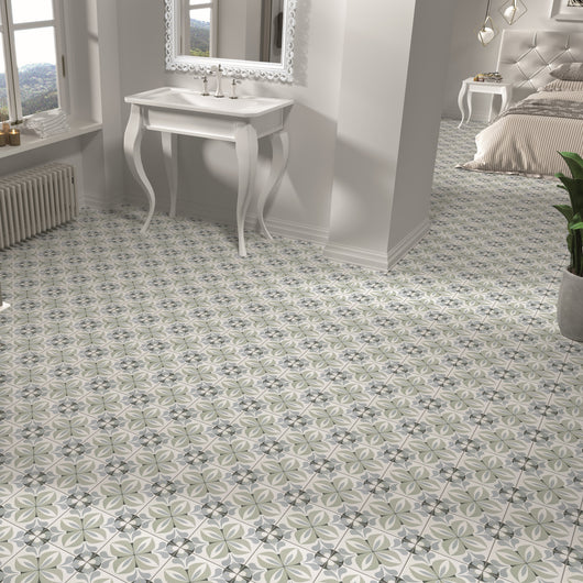  Décor French Caen Porcelain Square Tile - welovecouk