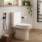 Elettra Rimless Close Coupled Toilet & Soft Close Seat - Space Saver