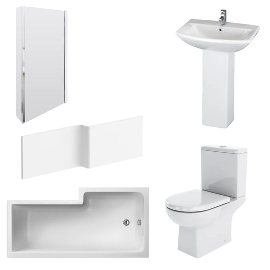  Asselby 1600mm L Shape Shower Bathroom Suite