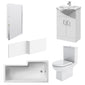 Asselby Vanity 1800mm L Shape Shower Bathroom Suite - welovecouk