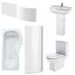 Asselby 1600mm P Shape Shower Bathroom Suite