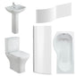 Ava 1500mm P Shape Shower Bathroom Suite