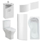 Ava Vanity 1700mm P Shape Shower Bathroom Suite