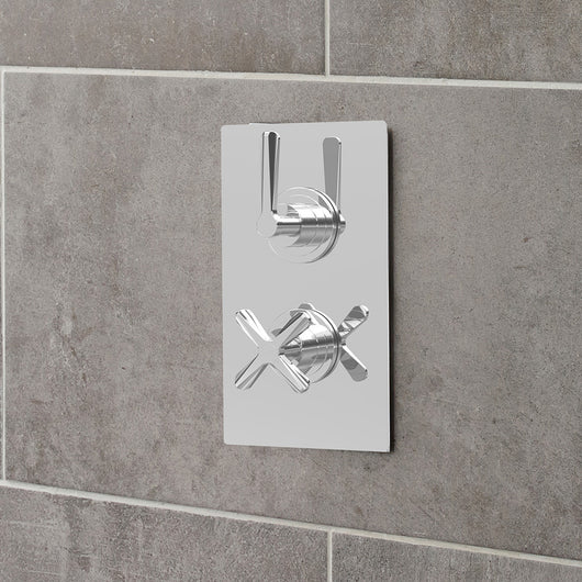  Aztec Twin Thermostatic Shower Valve - Chrome