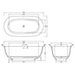 BC Designs Highcroft Freestanding Bath 1745 x 895 x 616 - Rose Bloom