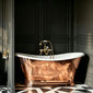 Hudson Reed White Topaz With Lever Wall Mounted Bath Shower Mixer - Brushed Brass - BC804DLWM