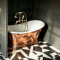 Hudson Reed White Topaz With Lever Wall Mounted Bath Shower Mixer - Brushed Brass - BC804DLWM