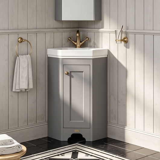  Bayswater Traditional Corner Basin Unit - Plummett Grey