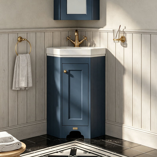  Bayswater Traditional Corner Basin Unit - Stiffkey Blue