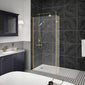 1400 x 900mm Stone Walk-In Shower Tray & 8mm Screen Pack - Brushed Brass