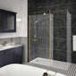 1400 x 900mm Stone Walk-In Shower Tray & 8mm Screen Pack - Brushed Brass