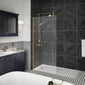 1400 x 900mm Stone Walk-In Shower Tray & 8mm Screen Pack - Brushed Brass