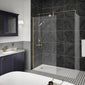 1400 x 900mm Stone Walk-In Shower Tray & 8mm Screen Pack - Brushed Brass