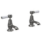 Hudson Reed White Topaz With Lever Basin Taps - Brushed Pewter - welovecouk