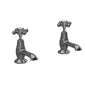 Hudson Reed White Topaz With Crosshead Basin Taps - Brushed Pewter - BC701DX - welovecouk