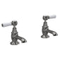 Hudson Reed White Topaz With Lever Basin Taps - Brushed Pewter - welovecouk