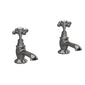 Hudson Reed White Topaz With Crosshead Basin Taps  - Brushed Pewter - BC701HX - welovecouk