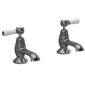 Hudson Reed White Topaz With Lever Bath Taps - Brushed Pewter - welovecouk