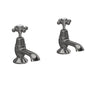 Hudson Reed White Topaz With Crosshead Bath Taps - Brushed Pewter - BC702DX - welovecouk