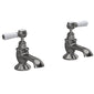 Hudson Reed White Topaz With Lever Bath Taps - Brushed Pewter - welovecouk
