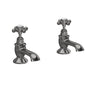 Hudson Reed White Topaz With Crosshead Bath Taps - Brushed Pewter - BC702HX - welovecouk