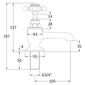 Hudson Reed White Topaz With Crosshead Bath Taps - Brushed Pewter - BC702HX - welovecouk