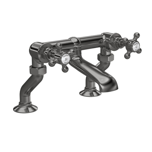  Hudson Reed White Topaz With Crosshead Deck Mounted Bath Filler - Brushed Pewter - BC703HX - welovecouk