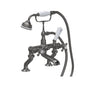 Hudson Reed White Topaz With Crosshead Deck Mounted Bath Shower Mixer - Brushed Pewter - Hexagonal Collar - welovecouk