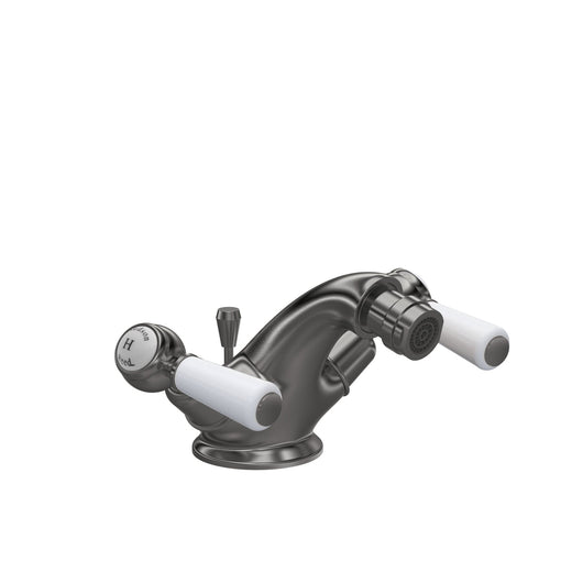  Hudson Reed White Topaz With Lever Bidet Tap - Brushed Pewter - welovecouk