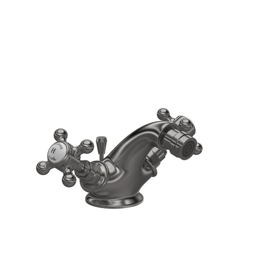  Hudson Reed White Topaz With Crosshead  Bidet Tap - Brushed Pewter - BC706HX - welovecouk