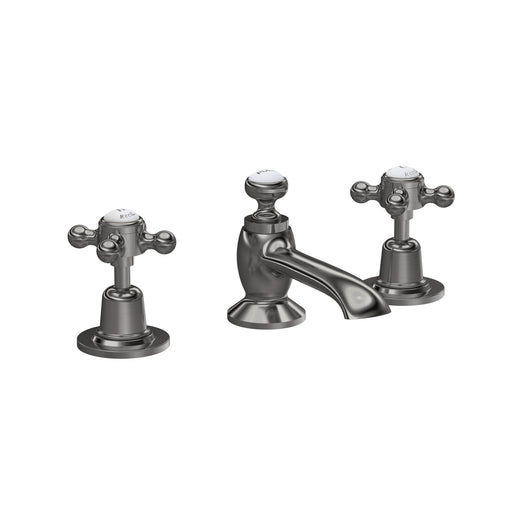  Hudson Reed White Topaz With Crosshead 3 Tap Hole Basin Mixer - Brushed Pewter - BC707DX - welovecouk