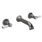 Hudson Reed White Topaz With Lever Wall Mounted Bath Spout & Stop Taps - Brushed Pewter - welovecouk