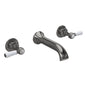 Hudson Reed White Topaz With Lever Wall Mounted Bath Spout & Stop Taps - Brushed Pewter - welovecouk