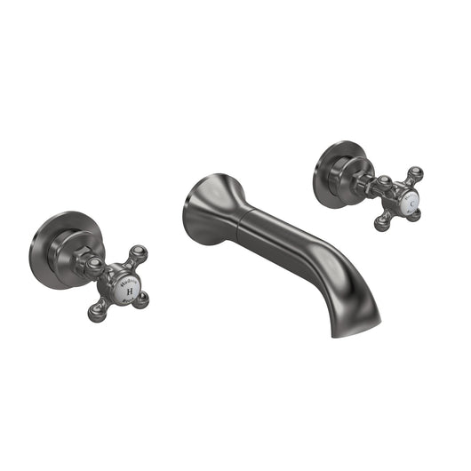  Hudson Reed White Topaz With Crosshead Wall Mounted Bath Spout - Brushed Pewter - BC709HX - welovecouk