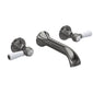 Hudson Reed White Topaz With Lever 3 Tap Hole Wall Mounted Basin Mixer - Brushed Pewter - welovecouk