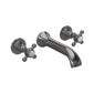 Hudson Reed White Topaz With Crosshead 3 Tap Hole Wall Mounted Basin Mixer - Brushed Pewter - BC717DX - welovecouk