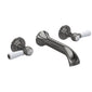 Hudson Reed White Topaz With Lever 3 Tap Hole Wall Mounted Basin Mixer - Brushed Pewter - welovecouk