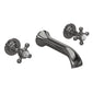 Hudson Reed White Topaz With Crosshead 3 Tap Hole Wall Mounted Basin Mixer - Brushed Pewter - BC717HX - welovecouk