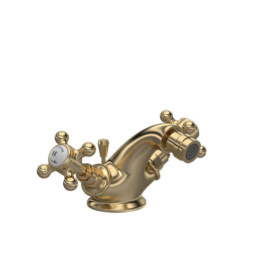  Hudson Reed White Topaz With Crosshead Bidet Tap - Brushed Brass - BC806HX - welovecouk