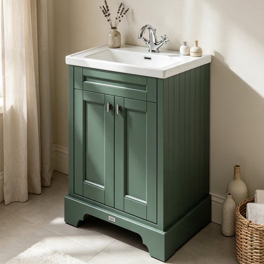  BC Designs Victrion 600mm 2-Door Vanity Unit with Basin - Forest Green