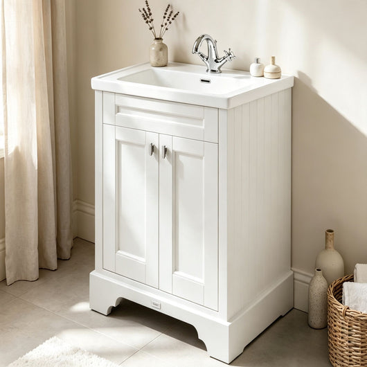  BC Designs Victrion 600mm 2-Door Vanity Unit with Basin - Nimbus White