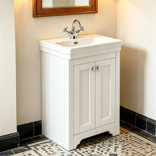  BC Designs Victrion 640mm 2-Door Vanity Unit with Basin - Nimbus White