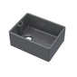 Fireclay Soft Black Single Bowl Belfast Sink With Offset Waste And Weir Overflow 595mm x 455mm x 254mm - welovecouk