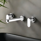 Nuie Binsey Wall Mounted 3 Tap Hole Basin Mixer - Chrome