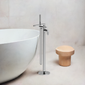 Nuie Binsey Cyprus Freestanding Bath Shower Mixer with Kit - Chrome