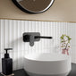 Nuie Binsey Wall Mounted 2 Tap Hole Basin Mixer With Plate - Matt Black