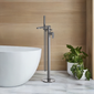 Nuie Binsey Cyprus Freestanding Bath Shower Mixer with Kit - Brushed Pewter